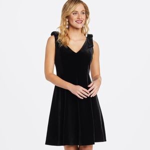 Draper James Black Velvet Bow Dress